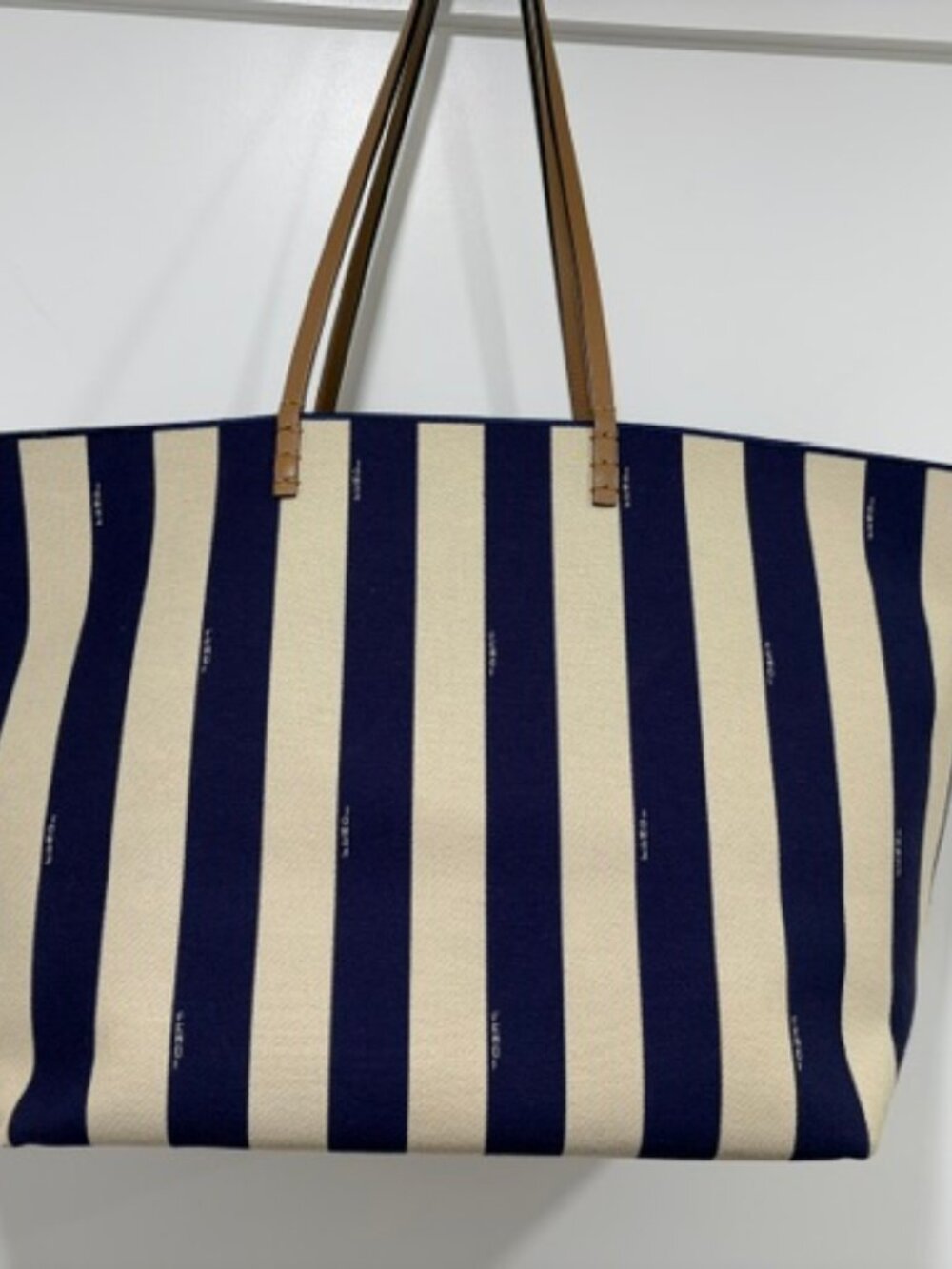 Fendi Large Navy Striped FF Logo Reversible Tote Bag